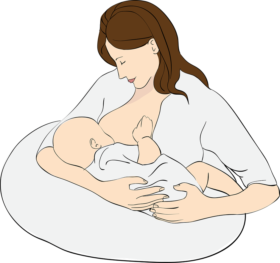 Femme allaitant son bébé